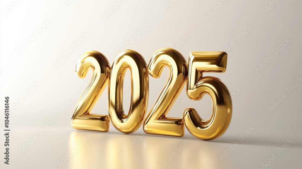 shiny golden 2025 stands out against soft, neutral background, symbolizing hope and celebration for upcoming year. glowing effect adds touch of elegance and warmth shiny golden 2025 stands out against soft, neutral background, symbolizing hope and celebration for upcoming year. glowing effect adds touch of elegance and warmth