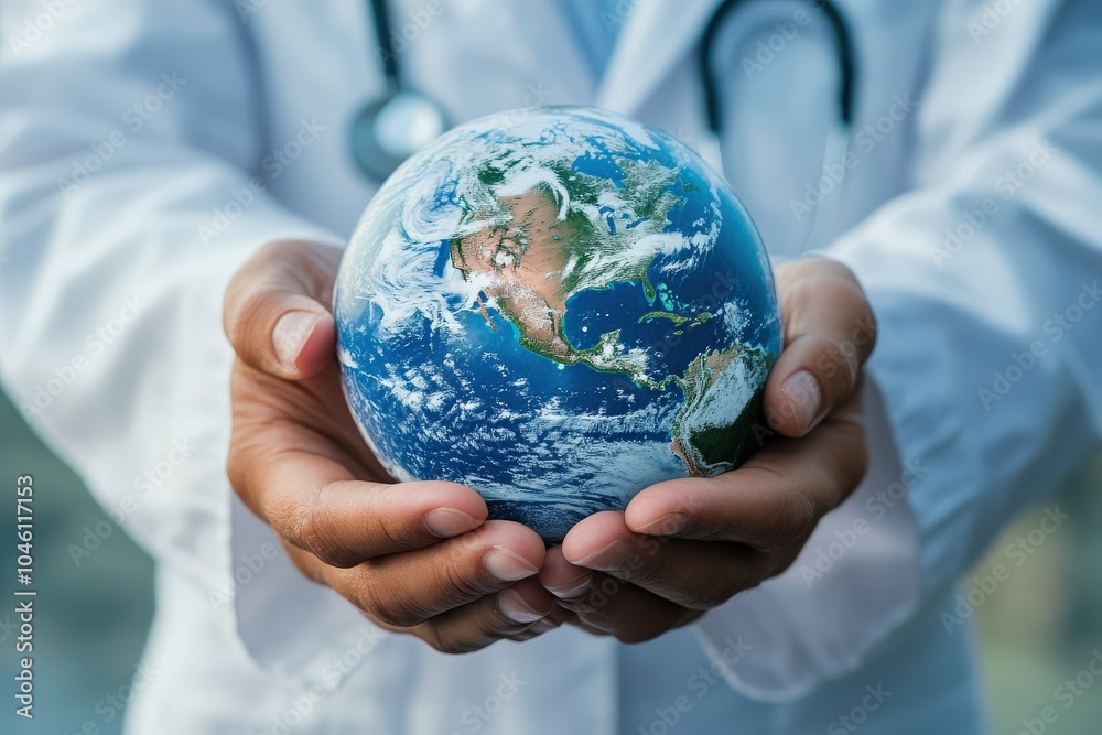 Doctor's Hands Holding a Globe Representing the Earth Doctor's Hands Holding a Globe Representing the Earth
