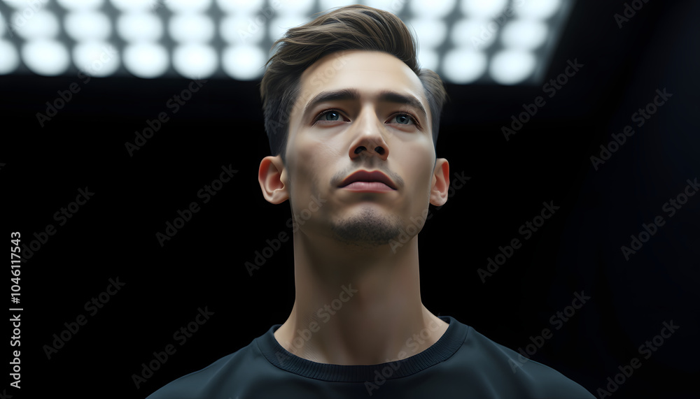 calm young man isolated with white highlights, png