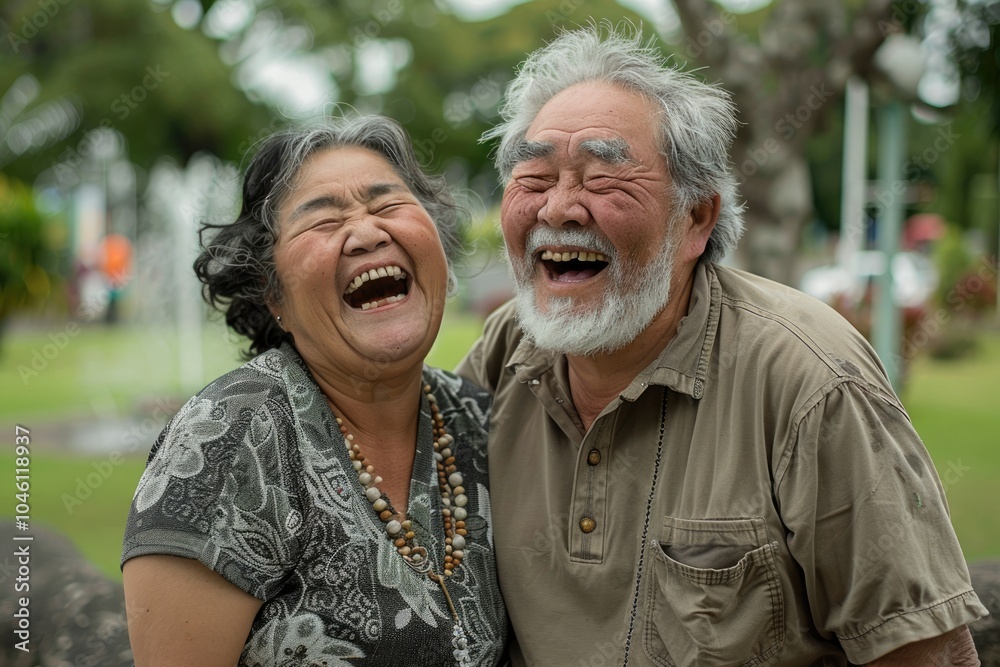 Senior couple enjoying a day at the park, their laughter and smiles showing the joy of spending time together in retirement Senior couple enjoying a day at the park, their laughter and smiles showing the joy of spending time together in retirement