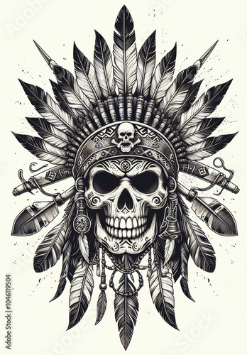 TRIBAL TATOO トライバル タトゥ 刺青 和柄 ドクロ 海賊 インディアン