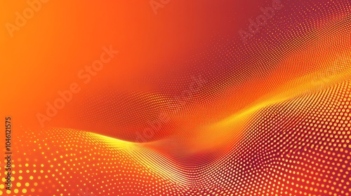 Abstract orange and yellow dotted wave background.