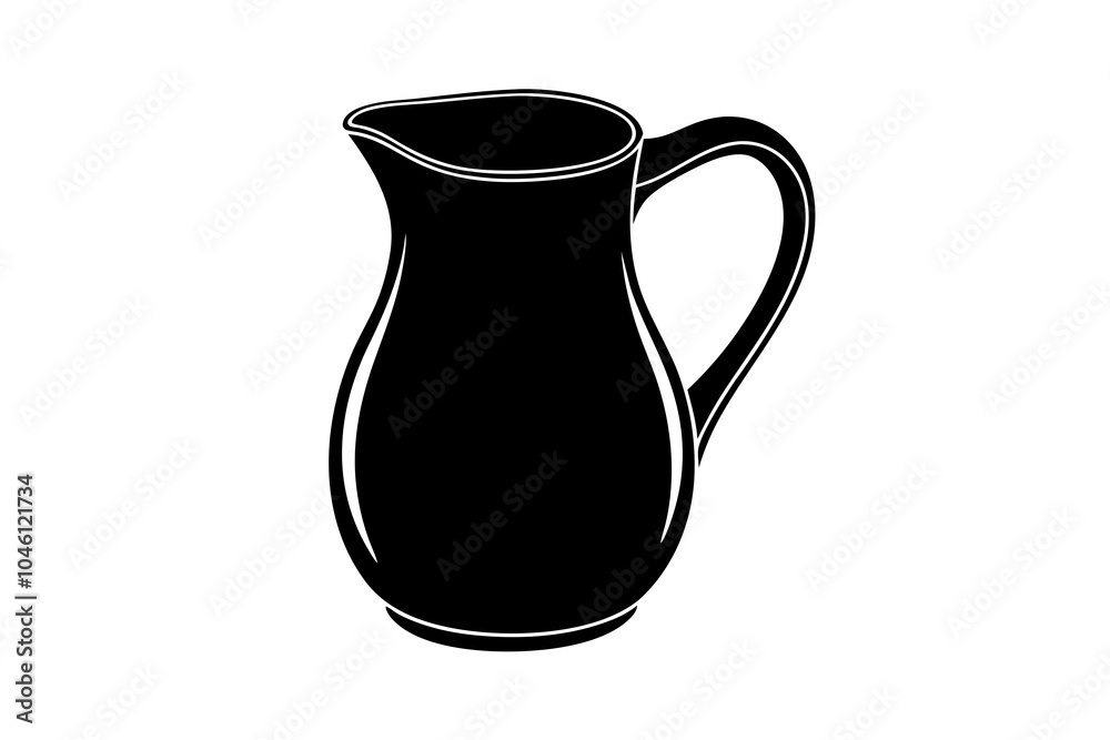 Pitcher of milk on a white background Pitcher of milk on a white background