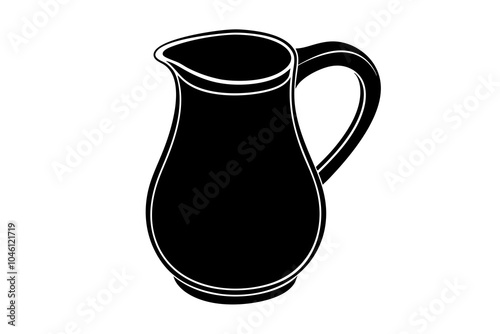 Pitcher of milk on a white background 