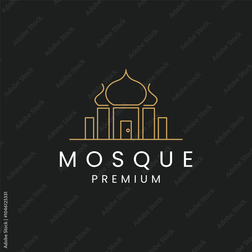 mosque logo vector simple icon illustration design mosque logo vector simple icon illustration design