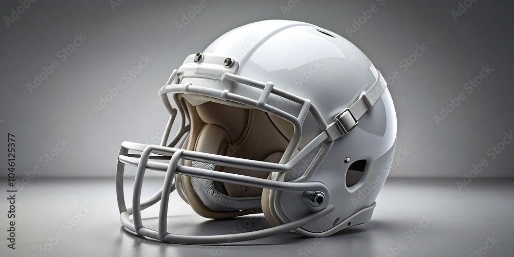 Fototapeta premium White American football helmet mockup isolated on white background
