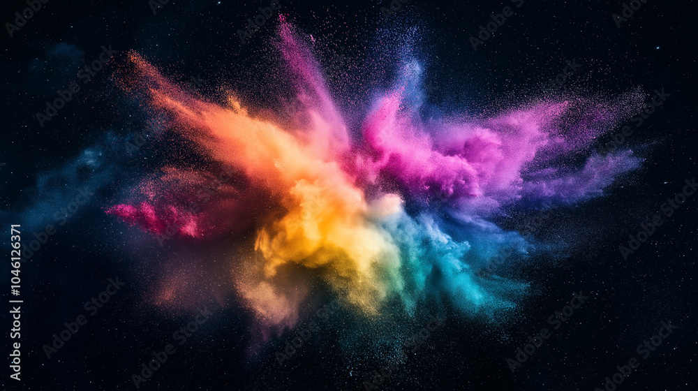 Obraz premium A vibrant splash of neon colors in rainbow hues