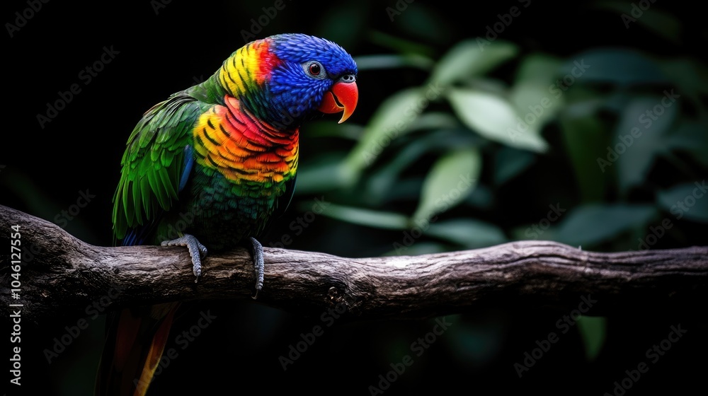 Naklejka premium Colorful Parrot Perched on a Branch