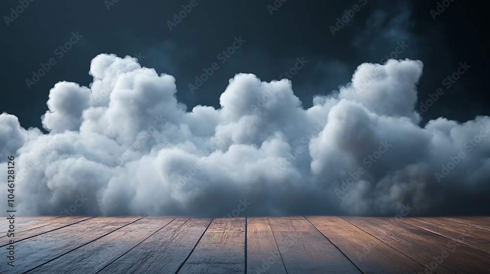 clouds isolated on a wooden table clouds isolated on a wooden table