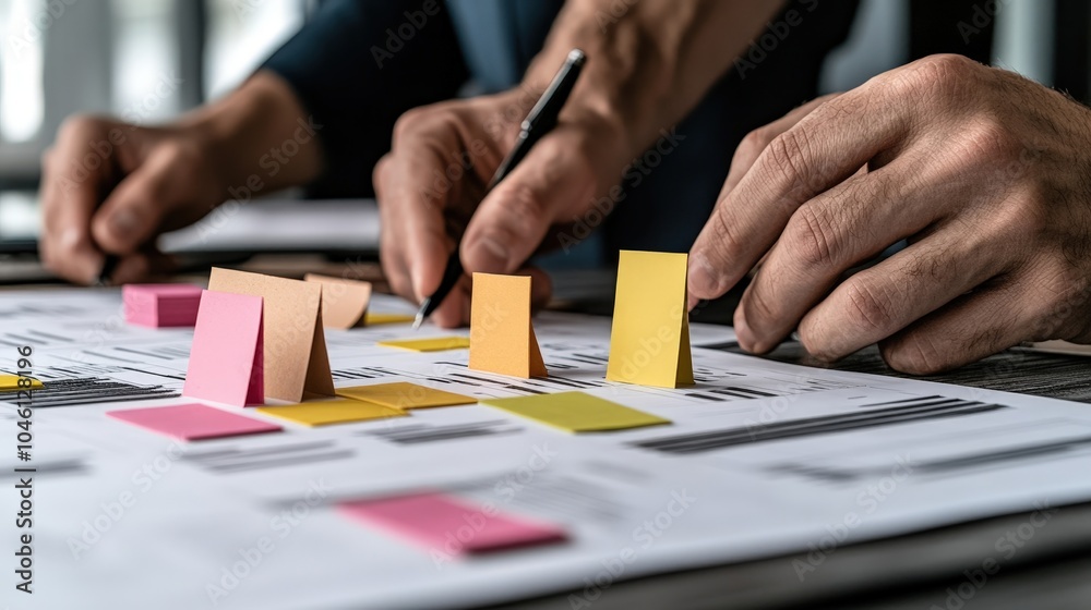 Fototapeta premium Collaborative Business Planning with Sticky Notes