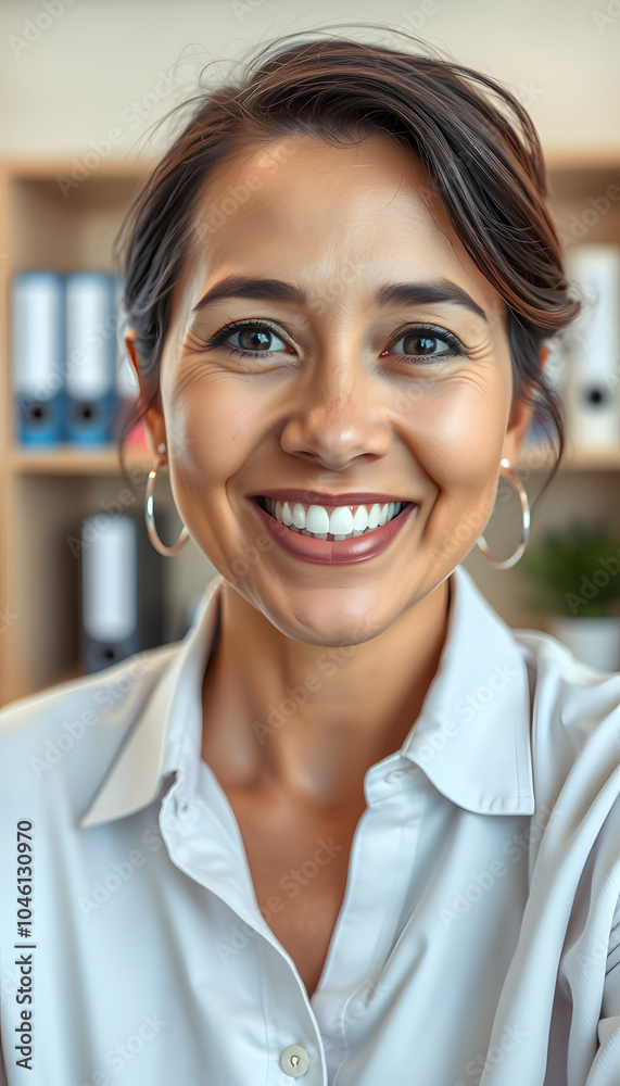 Portrait of happy therapist in office isolated with white highlights, png Portrait of happy therapist in office isolated with white highlights, png