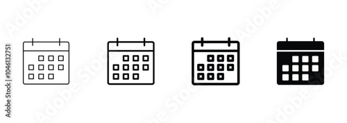 Calendar icon set. Calender symbol icon vector 