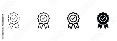 Approval , verified, quality symbol. Certified, qualified medal icon vector.