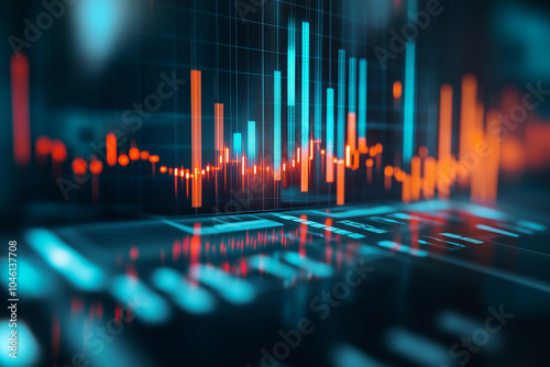 Strategic business audit and financial management concept with data analysis, graph accounting, and marketing insights. Stock report, economic research, and investment strategy for profit growth 