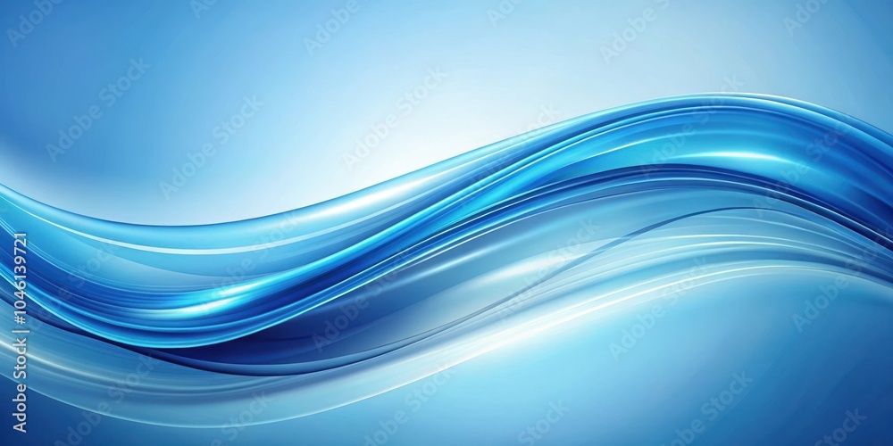 Fototapeta premium Abstract Swirling Blue Waves With Gentle Gradient Background