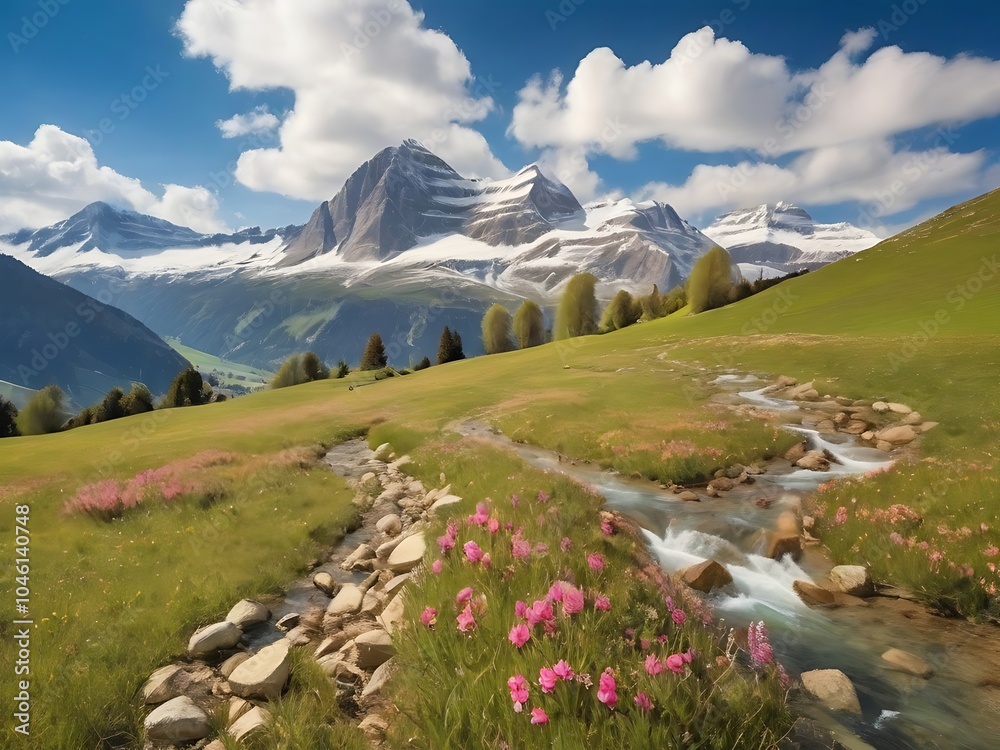 Fototapeta premium alpine meadow in the mountains