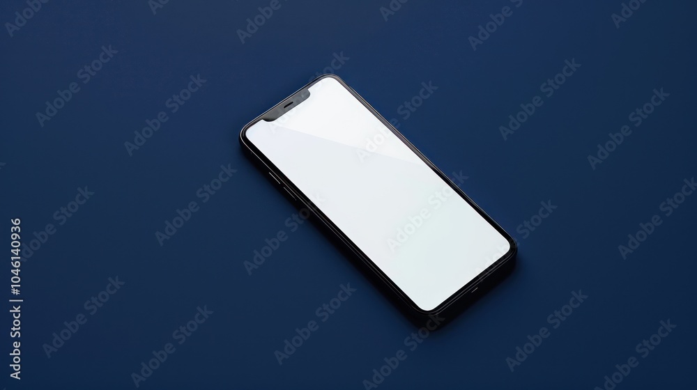 Smartphone Mockup on Blue Background Smartphone Mockup on Blue Background
