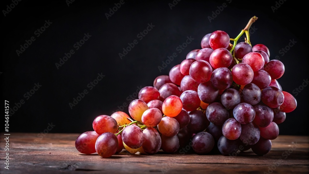 Still life of grapes on table with dark background, tilted angle Still life of grapes on table with dark background, tilted angle