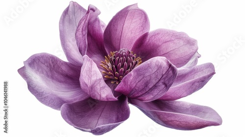 Purple magnolia flower, Magnolia felix isolated on white background, with clipping path