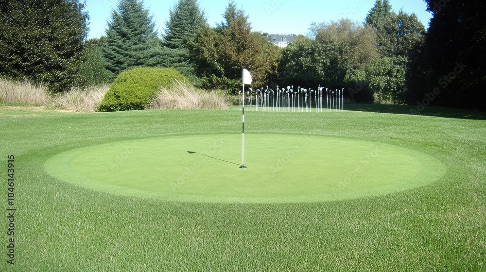 Fototapeta premium Serene Golf Putting Green in Nature