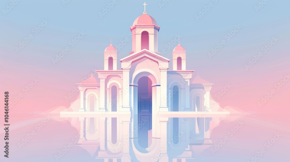 Minimalistic Religious Structure in Flat Design Minimalistic Religious Structure in Flat Design
