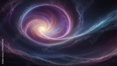 Wallpaper Mural Futuristic 4K Wallpaper Featuring Cosmic Elements and Vibrant Purple and Blue Gases Torontodigital.ca