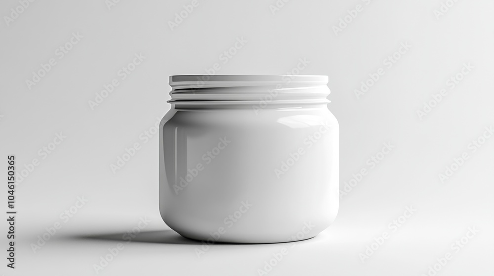 White jar on a minimalist background White jar on a minimalist background