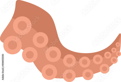 Octopus tentacle is curling and showing its suction cups