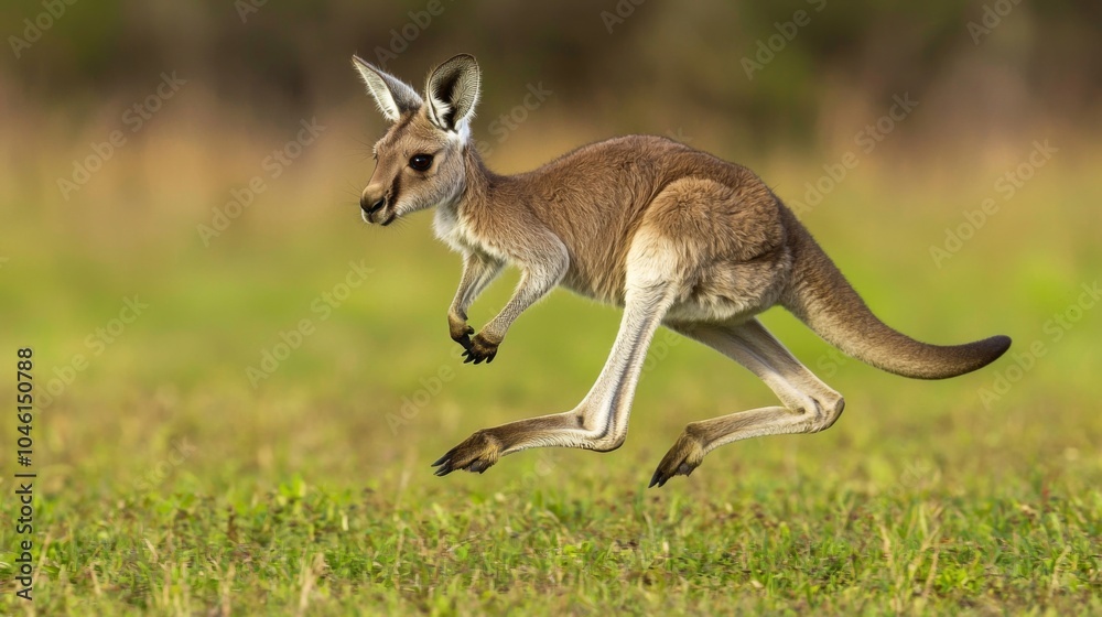 Leaping Kangaroo Joey - Joey peeking out of its mother's pouch Leaping Kangaroo Joey - Joey peeking out of its mother's pouch