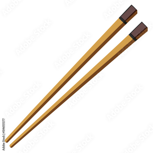 Wooden Chopsticks vector illustration isolated on a white background