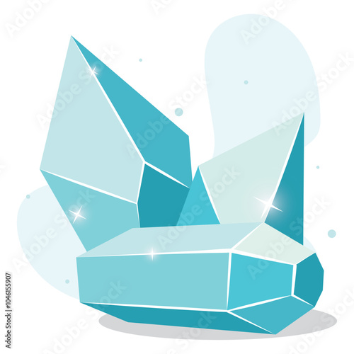 Geometric colored crystal structure abstract Vector