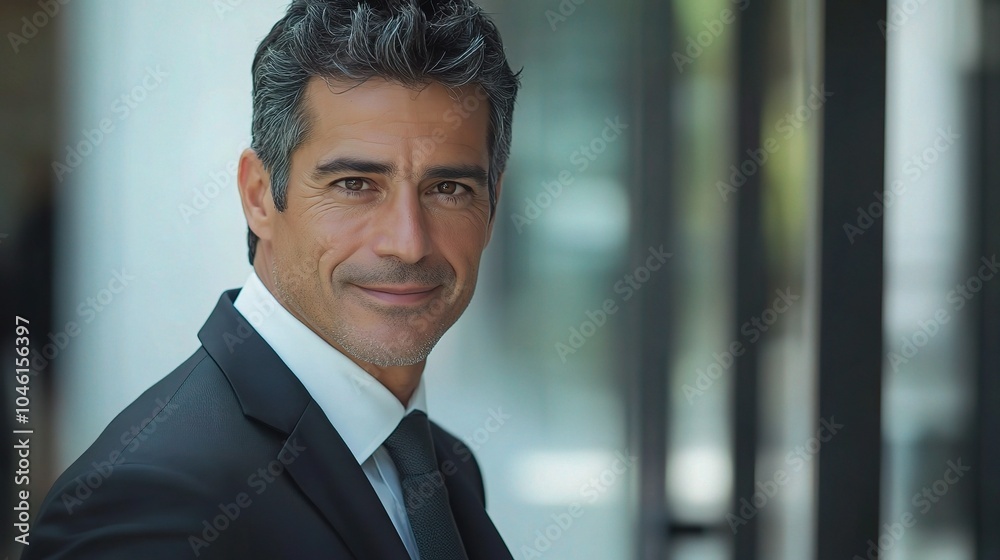 Professional Man in Business Suit Smiling Confidently Professional Man in Business Suit Smiling Confidently