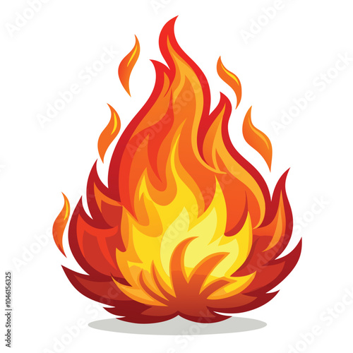 Fire flame burning vector illustration isolated on a white background