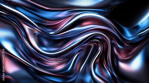 Vibrant, flowing fabric texture in shades of blue and purple, creating a dynamic, abstract visual.