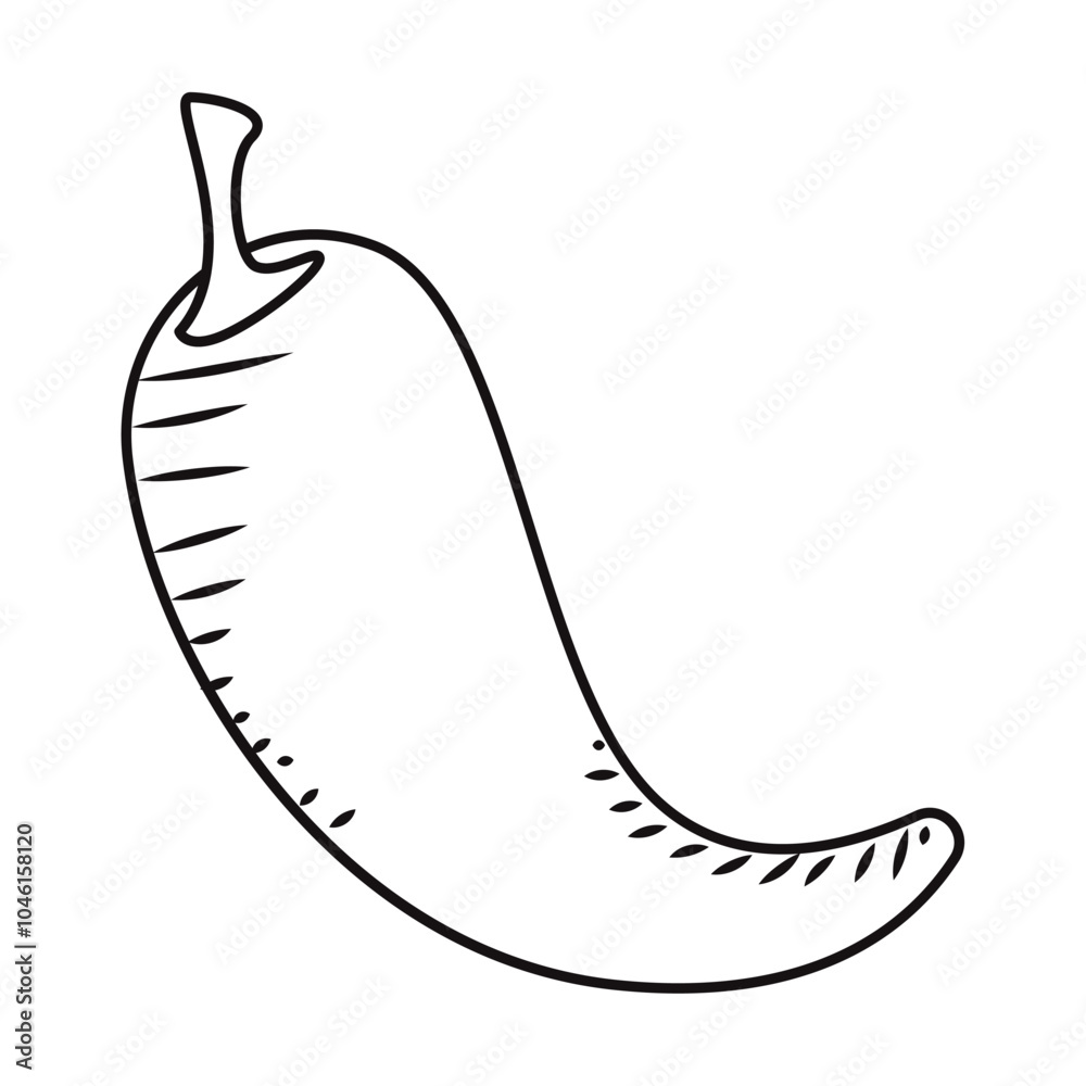 Hand-drawn chili pepper illustration with spicy theme Vector Hand-drawn chili pepper illustration with spicy theme Vector