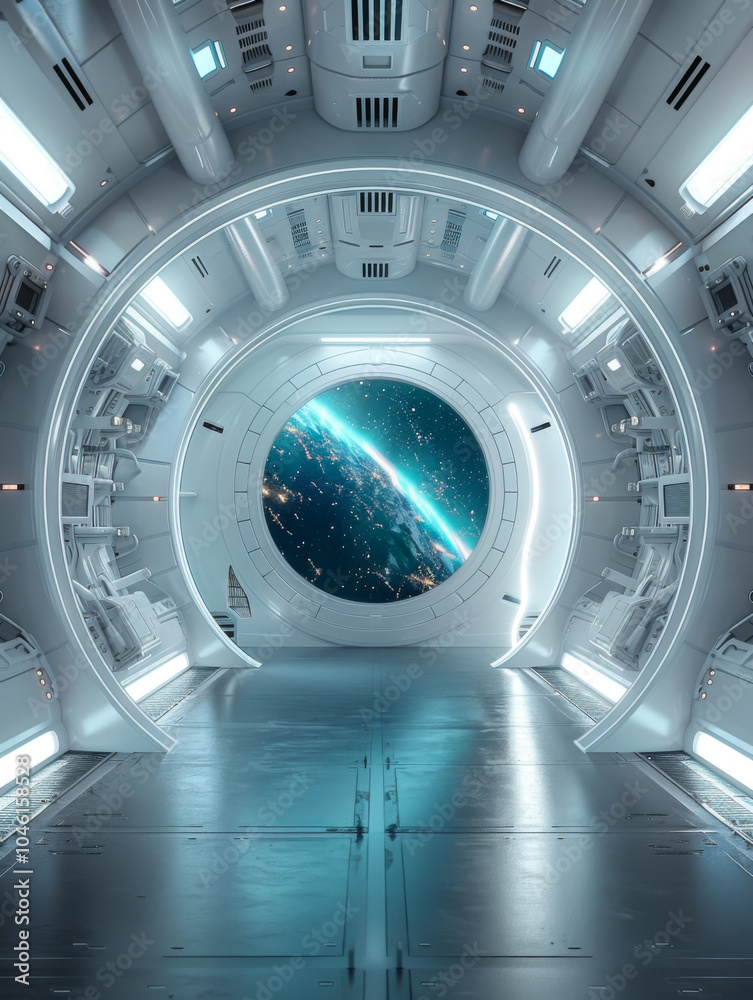 Fototapeta premium futuristic and clean stage blank center background