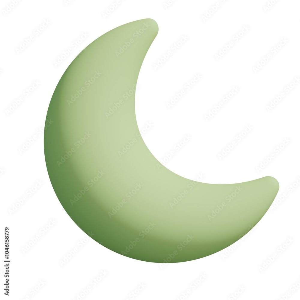 3d icon, 3d illustration, cute moon, pastel green color, transparent background, y2k, playful and fun-loving design 3d icon, 3d illustration, cute moon, pastel green color, transparent background, y2k, playful and fun-loving design