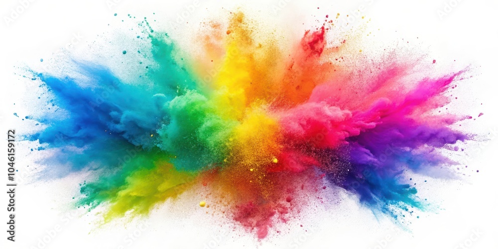 Fototapeta premium A colorful explosion of powder creates a stunning abstract art piece, capturing the chaotic beauty of vibrant hues