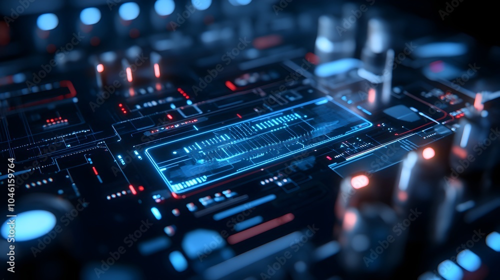 Detailed close up view of complex digital circuitry microchips and high tech electronic hardware components Futuristic technology engineering and automation backdrop with modern Detailed close up view of complex digital circuitry microchips and high tech electronic hardware components Futuristic technology engineering and automation backdrop with modern