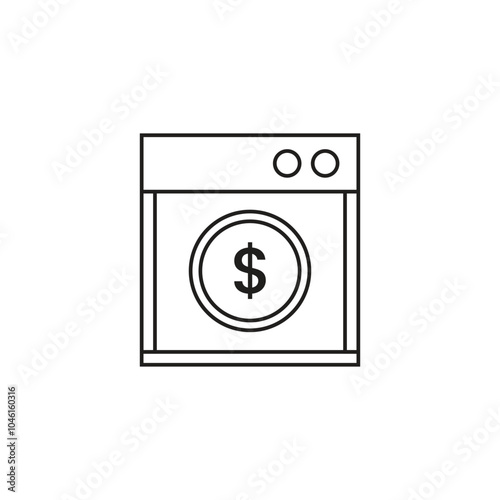 Icon money laundry line stroke unique design with blank background