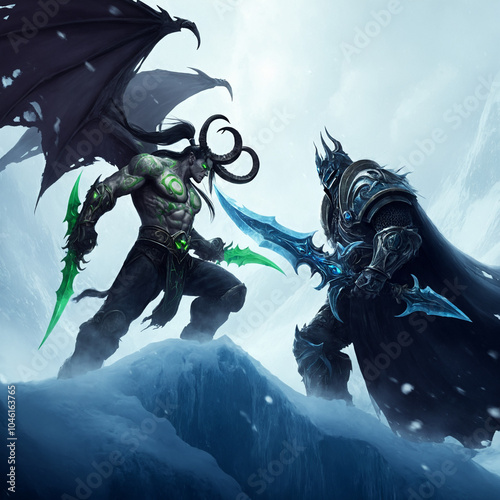 warcraft 3 inspired illidan vs arthas photo