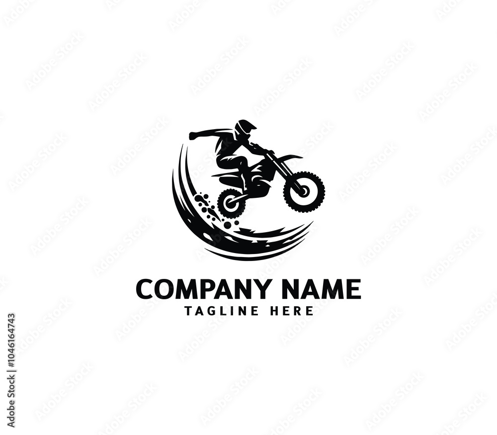 Vector a man Motocross jumping logo. motocross silhouette logo. Design elements for logo template Vector a man Motocross jumping logo. motocross silhouette logo. Design elements for logo template