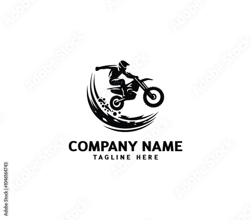 Vector a man Motocross jumping logo. motocross silhouette logo. Design elements for logo template