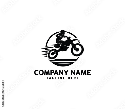 Vector a man Motocross jumping logo. motocross silhouette logo. Design elements for logo template photo