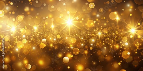 A dazzling golden background with shimmering lights and blurred bokeh circles creating a celebratory atmosphere.