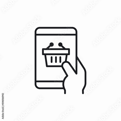 online shopping phone icon sign vector