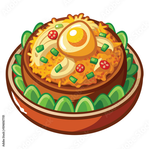 Nasi Goreng vector illustration isolated on a white background