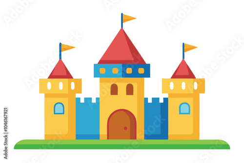 Medieval castle vector illustration isolated on a white background