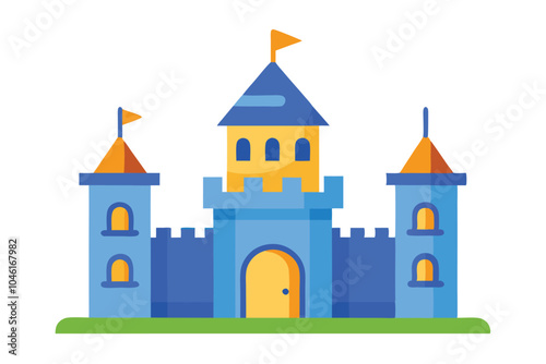 Medieval castle vector illustration isolated on a white background