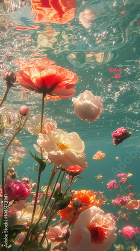 Flowers in the water, Aesthetic Phone Wallpaper, Phone background photo